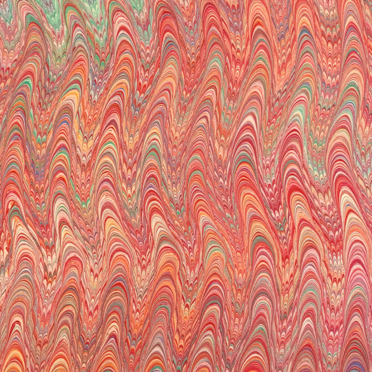 Hand Marbled Paper Nonpareil Combed Pattern in Reds ~ Berretti Marbled Arts